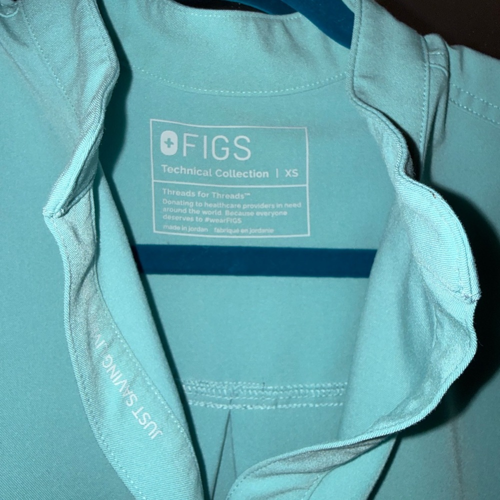 Figs Light Aqua Rafeala Scrub Top